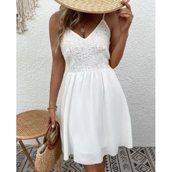 Boho lace shirred back cami dress - Picture 5 of 16